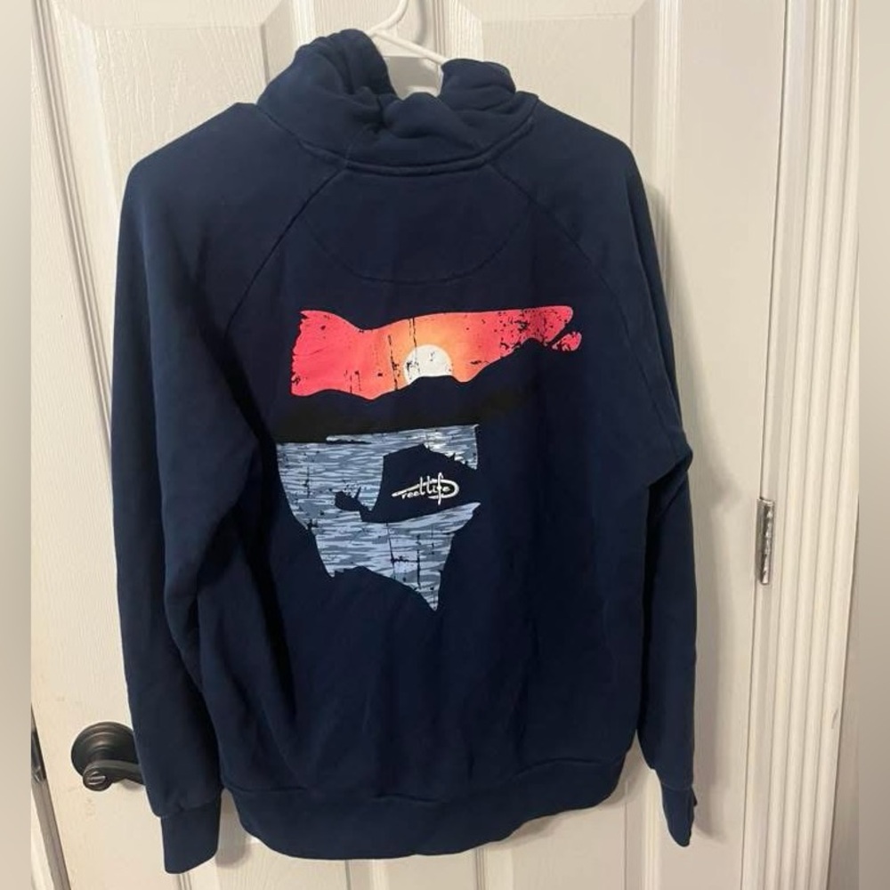 Navy Hoodie with Graphic Design